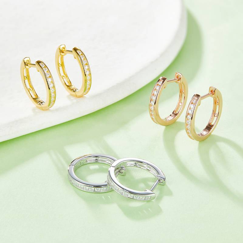 单排对半耳环S925银Moissanite厘石D级0.22ct
